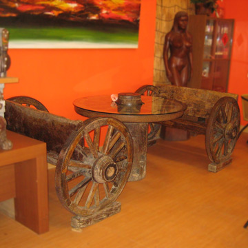 古早風大牛車輪桌椅組(2椅1桌～4人坐)產品圖